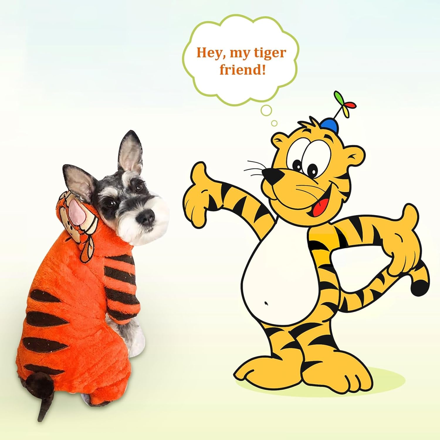 Tiger Dog Halloween Costumes - Funny Dog Costume Cute Pet Clothes Cosplay Jumpsuit for Puppy to Large Dogs, Christmas Outfit Special Events Photo Props Halloween Dress Up