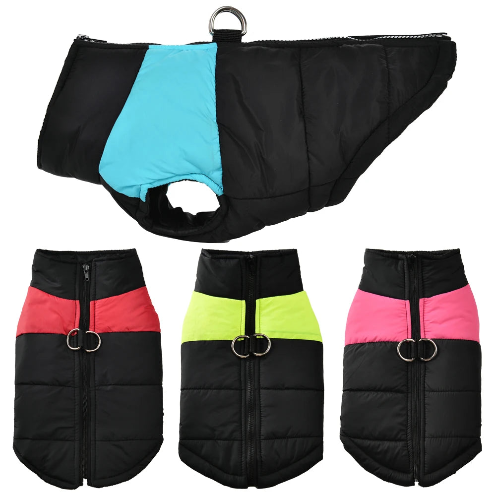 Autumn Winter Dog Jacket with D-Ring for Small Large Dogs Cat Warm Waterproof Puppy Zipper Clothes Labrador Yorkies Pet Costumes