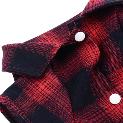 Dog Shirt, Pet Plaid Clothes Shirt T-Shirt, Sweater Bottoming Shirt for Small Dog Cat Puppy Grid Adorable Wearing Stylish Cozy Halloween,Christmas Costumes (Red;L/Large)