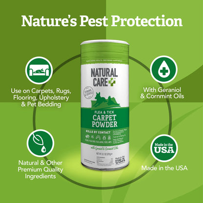 (4 Pack)  Flea and Tick Carpet Powder - 8.1 Ounce Canister