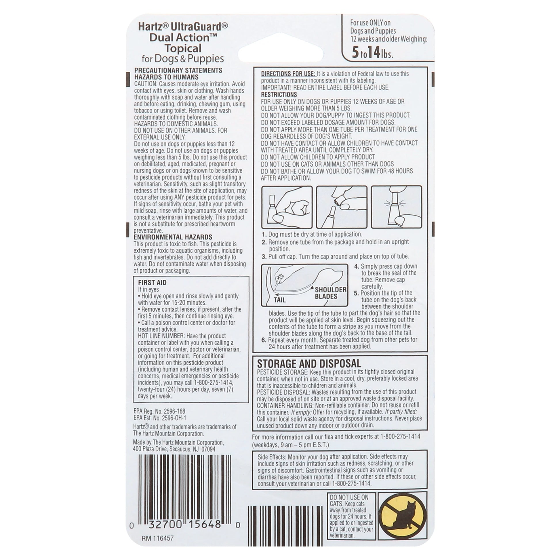 (4 Pack)  Ultraguard Dual Action Flea & Tick Topical for Small Dogs 5-14Lbs, 3 Monthly Treatments