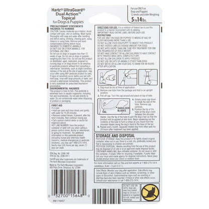 (4 Pack)  Ultraguard Dual Action Flea & Tick Topical for Small Dogs 5-14Lbs, 3 Monthly Treatments