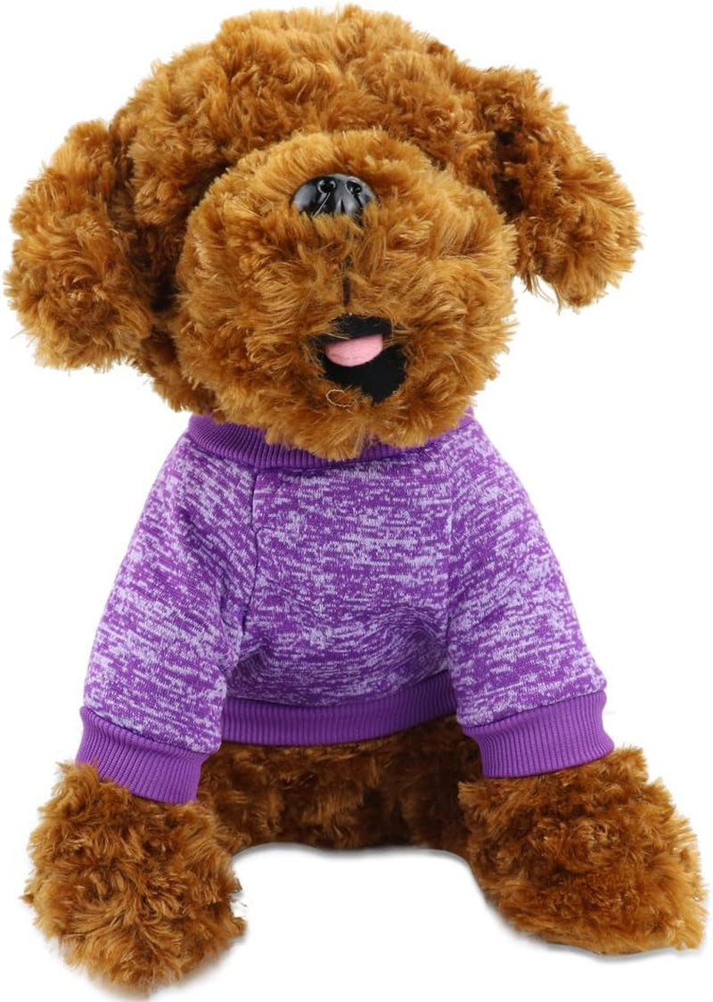Pet Dog Classic Knitwear Sweater, Soft Fleece Coat for Small,Medium Dog,Warm Pet Dog Cat Clothes,Puppy Customes 2 Color (XXL, Purple)