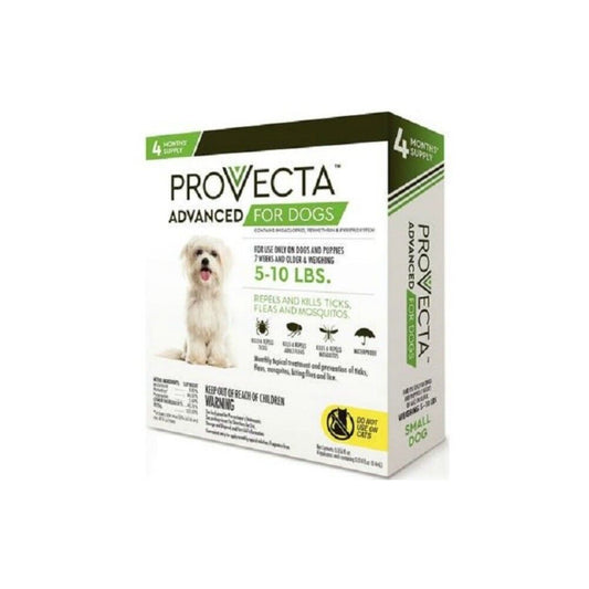 Provecta Advanced Flea & Tick Treatment for Small Dogs 5-10Lbs 4 Month Supply