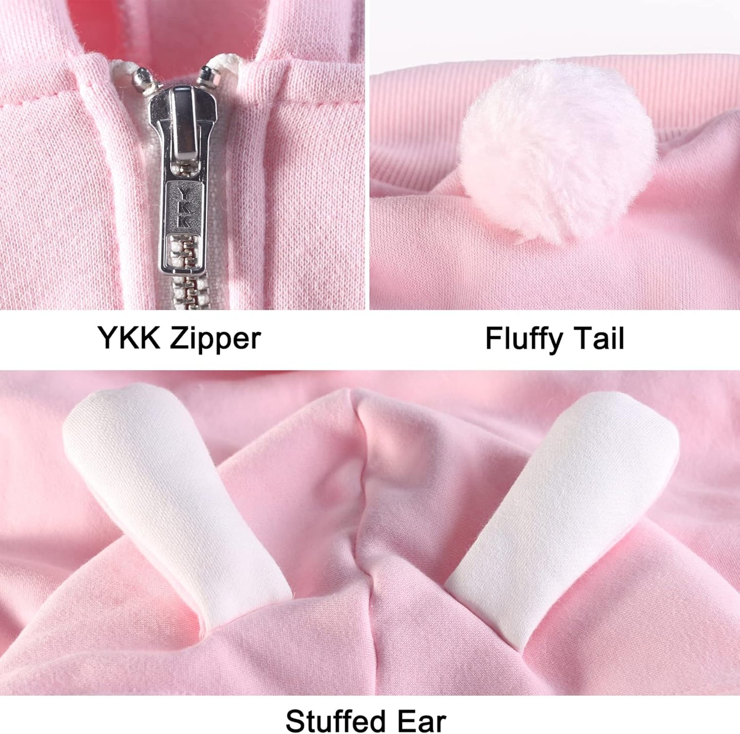 Extra Large Dog Christmas Bunny Costumes Rabbit Hoodies Clothes for Easter Day Halloween Labrador Rottweiler Great Dane, Pink, 6X-Large