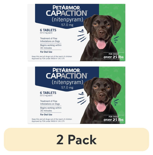 (2 Pack)  CAPACTION Fast-Acting Oral Flea Treatment for Medium and Large Dogs