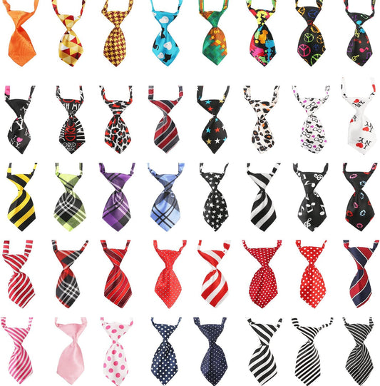 Small Dog Ties, 40 Pack Adjustable Pet Bow Ties Assorted Pattern for Small Dogs Cats Bowties Puppy Neckties Grooming Bows Festival Photography Holiday Party Valentine Costumes Birthday Gift