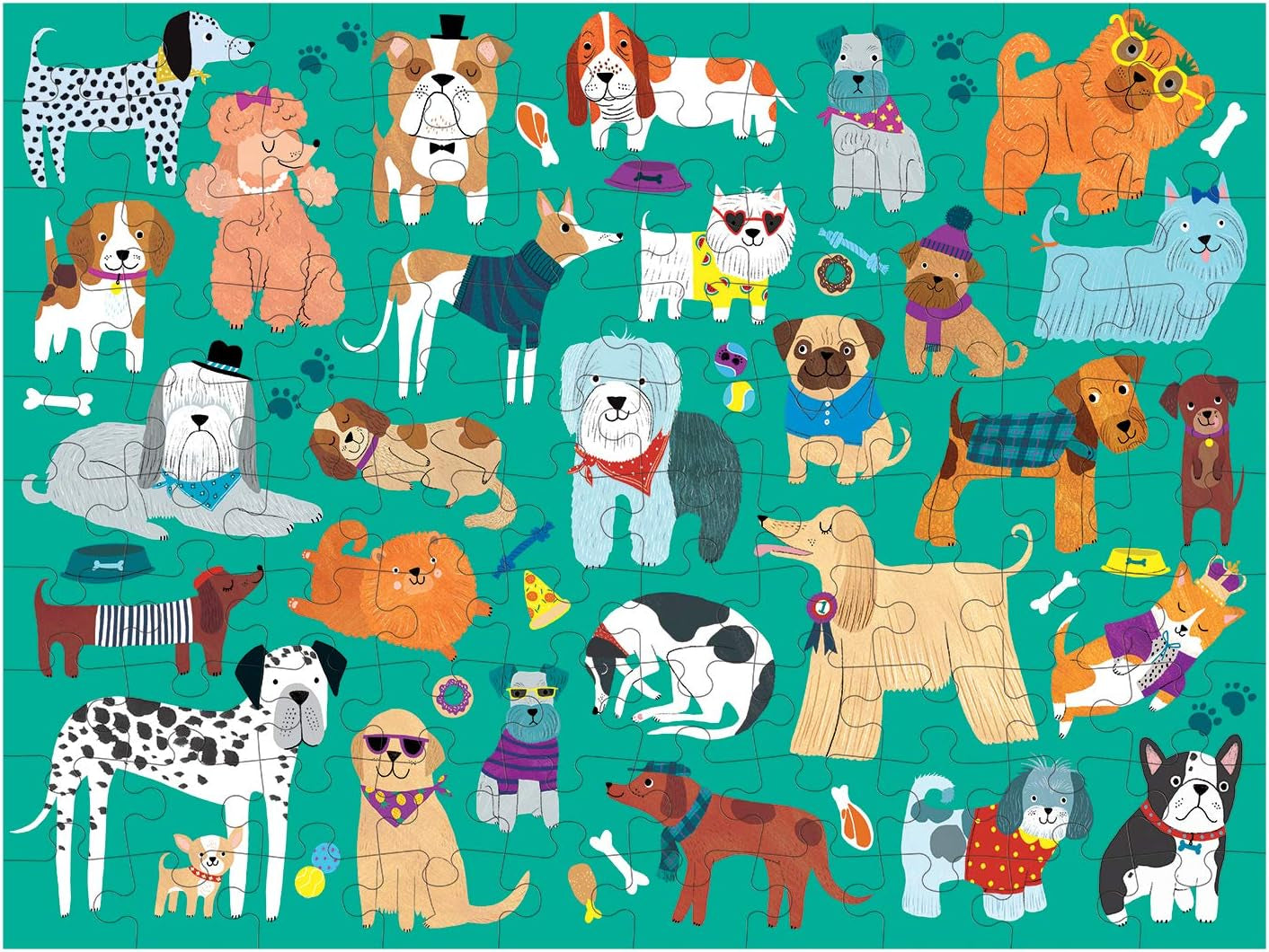 Cats and Dogs Double-Sided Puzzle, 100 Pieces, 22”X16.5” – Perfect Family Puzzle for Ages 6+ - Colorful Illustrations of Dogs on One Side and Cats on the Other – Two Fun Puzzles in One Box