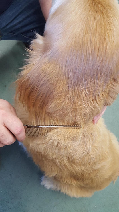 Us-Made Combination Comb for Dogs and Cats, Chrome