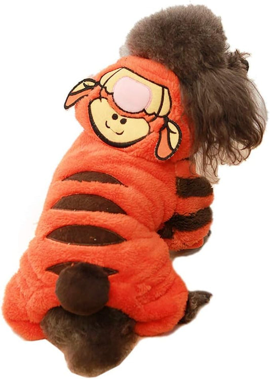 Tiger Dog Halloween Costumes - Funny Dog Costume Cute Pet Clothes Cosplay Jumpsuit for Puppy to Large Dogs, Christmas Outfit Special Events Photo Props Halloween Dress Up