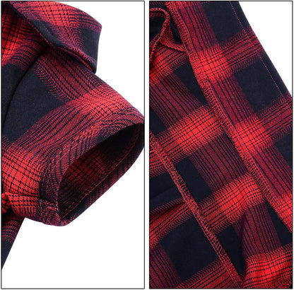 Dog Shirt, Pet Plaid Clothes Shirt T-Shirt, Sweater Bottoming Shirt for Small Dog Cat Puppy Grid Adorable Wearing Stylish Cozy Halloween,Christmas Costumes (Red;L/Large)