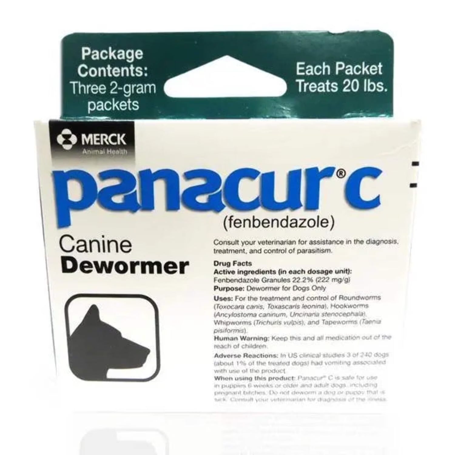 C Canine Dewormer Control of Parasites on Dogs 3 Packets