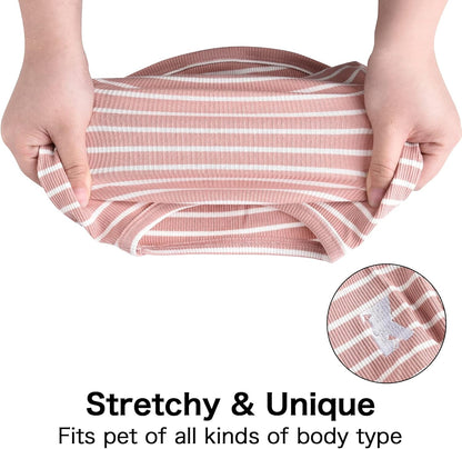 Dog Shirt Vest Lightweight Stretchy Dog T-Shirt Soft Cool Shirts Sleeveless Stripe Vests Breathable Clothes for Puppy Kitty Cats Small Medium Large Dogs 2 Pack Pink + Green [Xl/Extra Large]