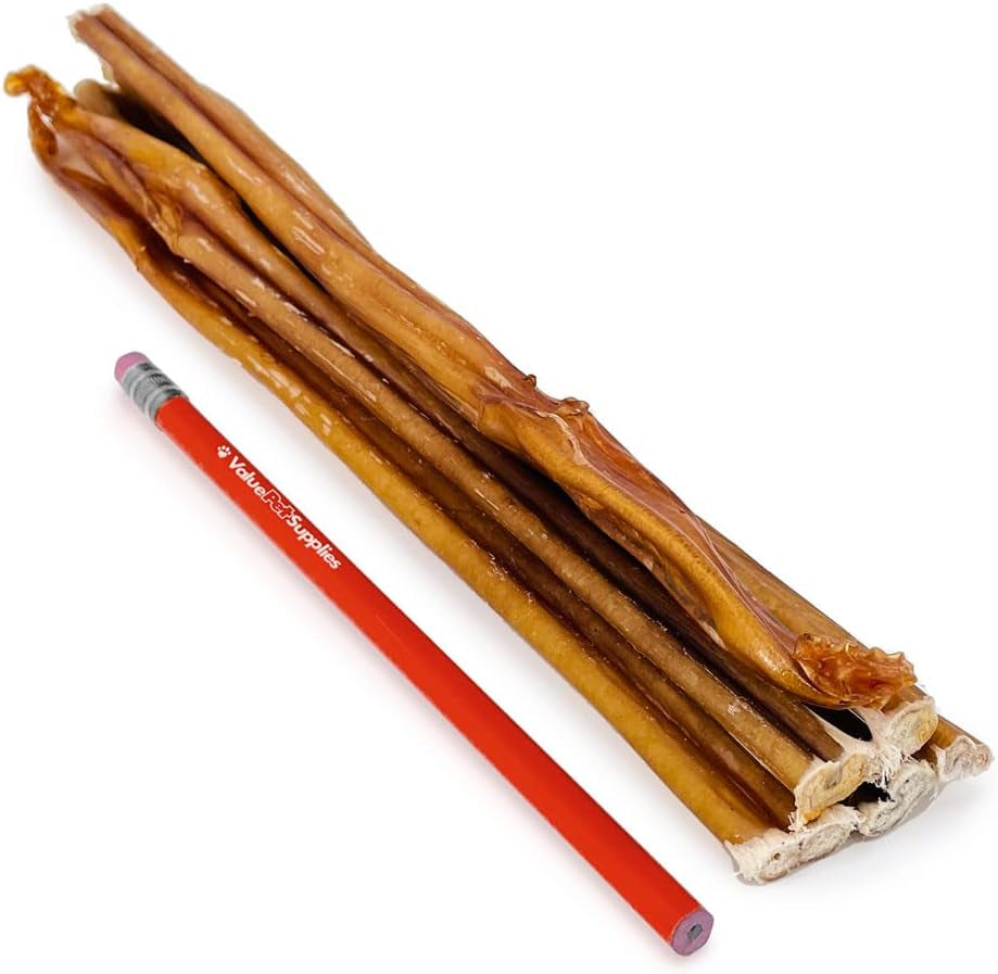 USA Bully Sticks for Small Dogs, Thin 12 Inch, 50 Count - All Natural, Grass Fed, Single Ingredient, Long Lasting Dog Treats