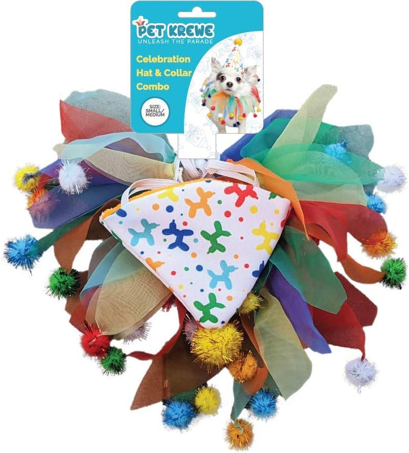 Dog Clown Costume Happy Birthday Hat & Collar Outfit | 1St Bday Party, National Cat Day, Photo Shoots & Celebrations | Doggie & Puppy Clothes | Ideal Gift for Small, Medium & Large Pets