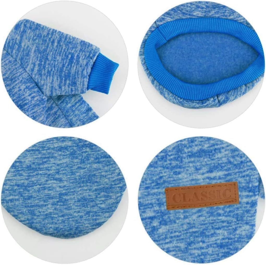 Pet Dog Classic Knitwear Sweater Soft Fleece Dog Coat Thickening Warm Pup Dogs Shirt Winter Pet Dog Cat Clothes Puppy Customes Clothing for Small Dogs (XXS, Blue)