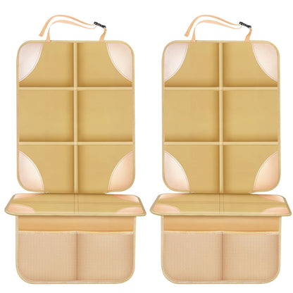 Car Seat Protector, Non-Slip Backing Will Not Leave Imprint, Waterproof Thicker Car Seat Cover for SUV, Sedan, Truck, Leather Car Seat Cushion (Ochre)