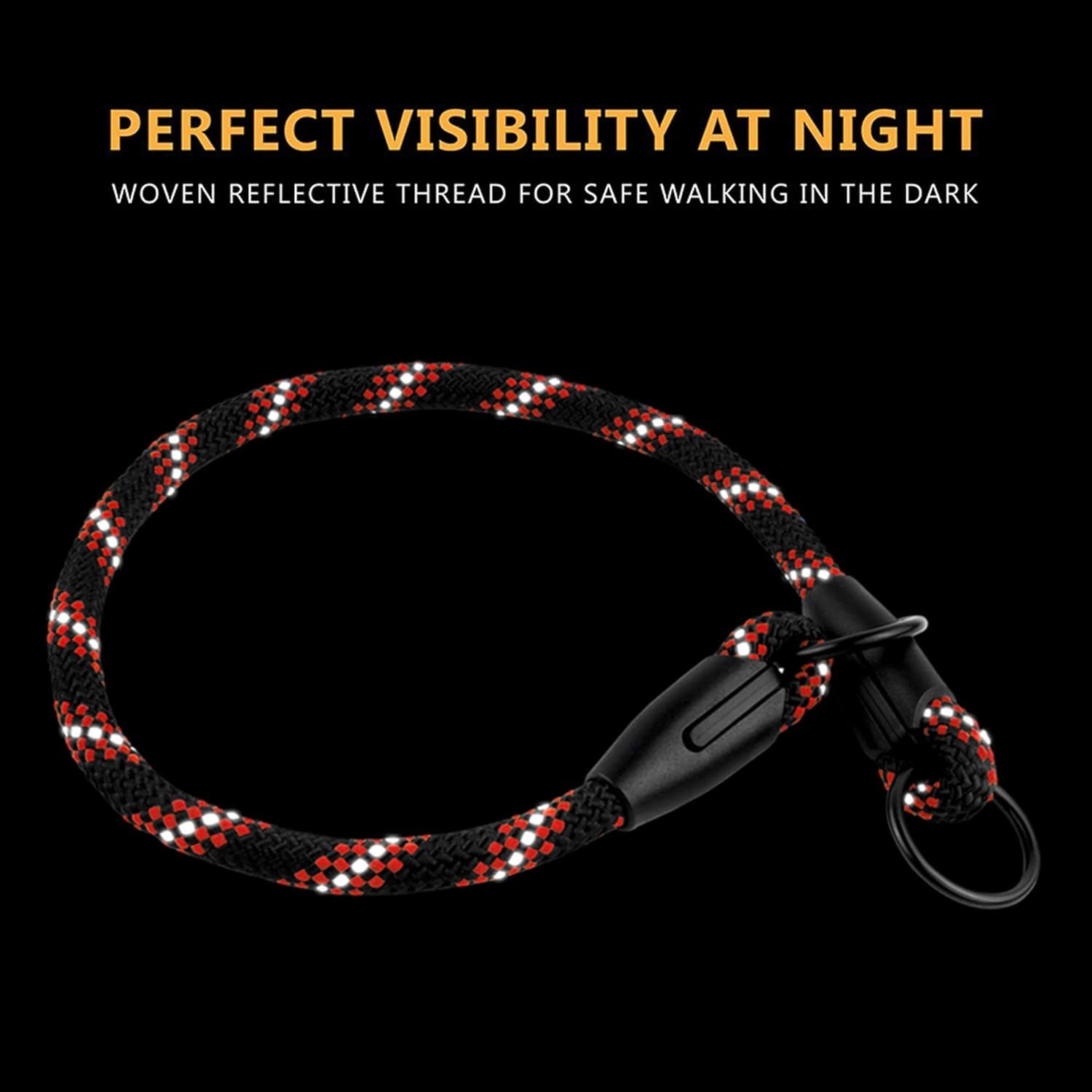 Rope Pro Training Dog Collar Braided No Pull Quick Release round Lead Collars for Dogs Small Medium Large Puppy (XS - 15.7" Long, Orange)