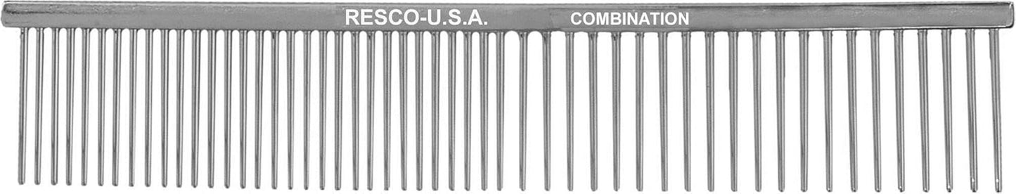 Us-Made Combination Comb for Dogs and Cats, Chrome