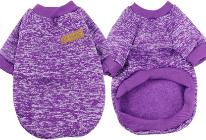 Pet Dog Classic Knitwear Sweater, Soft Fleece Coat for Small,Medium Dog,Warm Pet Dog Cat Clothes,Puppy Customes 2 Color (XXL, Purple)